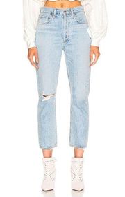 AGolde Riley high rise distressed crop Women’s Jeans button fly size 30