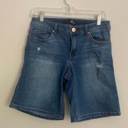 1822 Denim Bermuda Shorts Distressed Jean Shorts Jorts Long Line