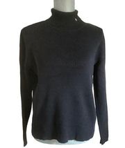 Y2K 90s ralph Lauren ribbed chunky knit turtleneck black sweater pullover Sz XL