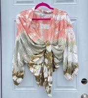 Revolve Young Fabulous & Broke Ferris tie dye boho blouse🧡💚