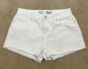 Denim Co. White Jean Shorts Raw Hem Summer 100% Cotton Women Size 0