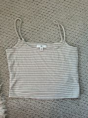 BP Striped Tank Cream and White