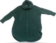 EXPRESS Emerald Green Turtleneck Cable Knit 3/4 Sleeve Sweater