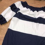 Crown & Ivy size small navy & white dress