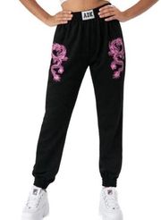 Adika  Dragon Black Pink Joggers Sweatpants Women’s Small