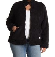 Free Country Womens 1X Butter Pile Faux Fur Jacket in Black NWOT