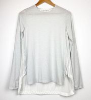 DEREK LAM X ATHLETA Grey Mesh Long Sleeve Top XS