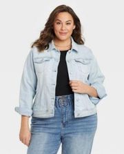 Ava  & Viv Women's Jean Jacket Size 3X Light Denim Stretch