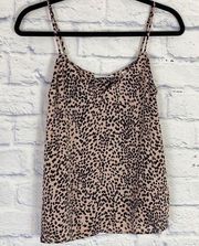 Equipment animal print strappy tank top small
