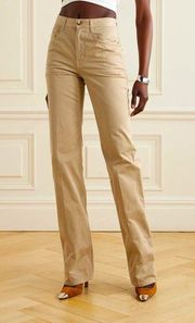 Vintage SAINT LAURENT Clyde high-rise straight-leg jeans, Beige, zipper fly, 0