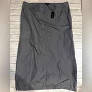 Size Large NWT Hunter & Brown Gray Modest Cargo Midi Skirt