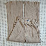 Revolve Callahan nude knit wide leg pants