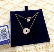 Swarovski Nicest Crystal Necklace Set Gold Tone Dark Multi Colored Valen…