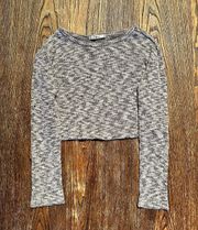 Gray Long Sleeve Crop Top