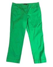 New York & Company Avenue Women's Size 6 Green Cropped Chino Straight Leg Pants