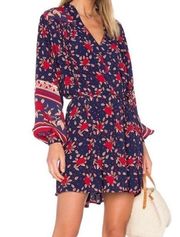 Faithfull the Brand Dress Navy Blue Rose Garden Print Ellie Dress Sz US 6 GUC