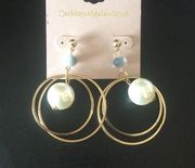 Catherine Malandrino Double Hoops, Pearls Iridesce