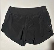 Athleta Run With It 3.5" Black Lined Running Gym  Shorts Womens Sz M