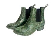 | Glitter Stormy Chelsea Ankle Rain Boot (8) O233