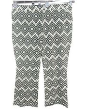 Denim & Co. Printed Jersey Slim Straight Leg Pant Dark Olive X-Large Petite NWOT