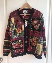 Vintage Tiara International Sunflower Cardigan 90’s Size Small