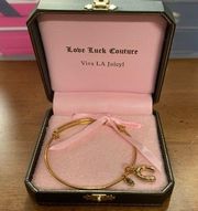 Retro Juicy Couture Pam & Gela Gold Horseshoe Wish Bangle Bracelet