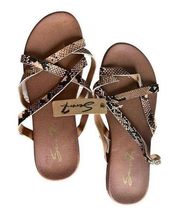 NWT Womens Seven7 Jeans Snakeskin Animal Print Sandals Slides - Sz 9