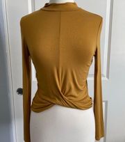 Front Knot Long Sleeve Top