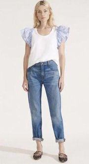 Veronica Beard Benzi Mid Rise Boyfriend Jeans in Beacon Ranch