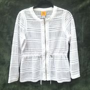 . Petite Small PS Women’s White Crochet Outerwear Coat Jacket