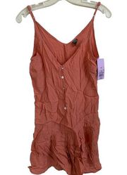 Wild Fable Dress Womens X-Small Orange V-Neck Sleeveless Button Front Mini