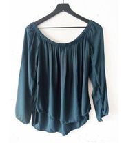 Cloth & Stone Green Off-the-Shoulder Top Women's Size S