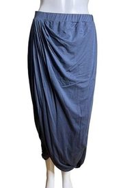 Peruvian Connection Skirt Womens Medium Blue Midi Faux Wrap Slouchy Fit Layer