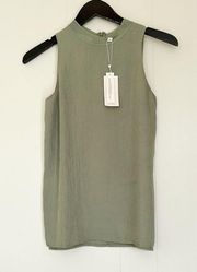 VINCE Rib Trim Camisole in Sage Color XXS