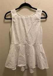 White Cremieux Peplum Sleeveless Blouse