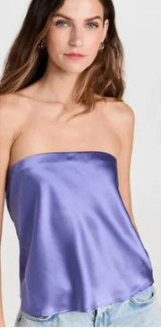 Reformation Spritz Silk Strapless Tube Top Size XL Purple