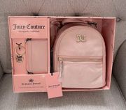 NWT! 🎀 Juicy Couture Pink Diamond Velour Backpack Set