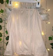 Pretty Little Thing size US 4  nude/blush pink polka dot corset top