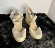 LAUREN RALPH LAUREN WOMEN'S CASANDRA ESPADRILLE WEDGE SANDALS  8.5