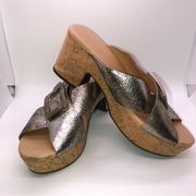 Chocolat Blu Galaxy Criss Cross Platform Slide Gunmetal