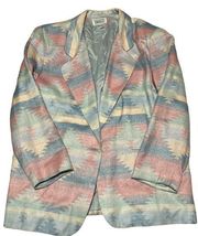 VINTAGE BILL BLASS SOUTHWEST BLAZER Size LG. Pastel shades. EUC