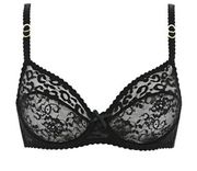 Stella McCartney Black Lace Floral Underwire Bra