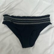 NWOT Black & white Tory Burch smocked bikini bottom-xs