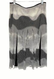 For the Republic Black White Gray Fringe Skirt Size 8P