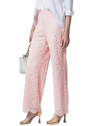 Isaac Mizrahi Live! Tall Wide Leg Knit Lace Pink Pull on Pants NWOT Size XST