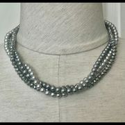 The Roman company Tri strand gray necklace