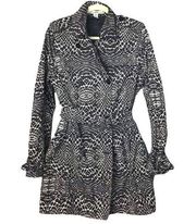 Kenneth Cole Snakeskin Python Printed Trench Coat Size‎ Small