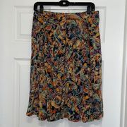 LuLaRoe multi colored Madison pleated a-line skirt with pockets