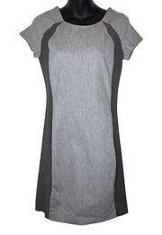 New AMY MATTO New York Sheath Dress Women's 4 Gray Black Colorblock Back Zip