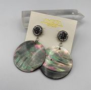 Abalone Shell Large Disc Earrings Retired